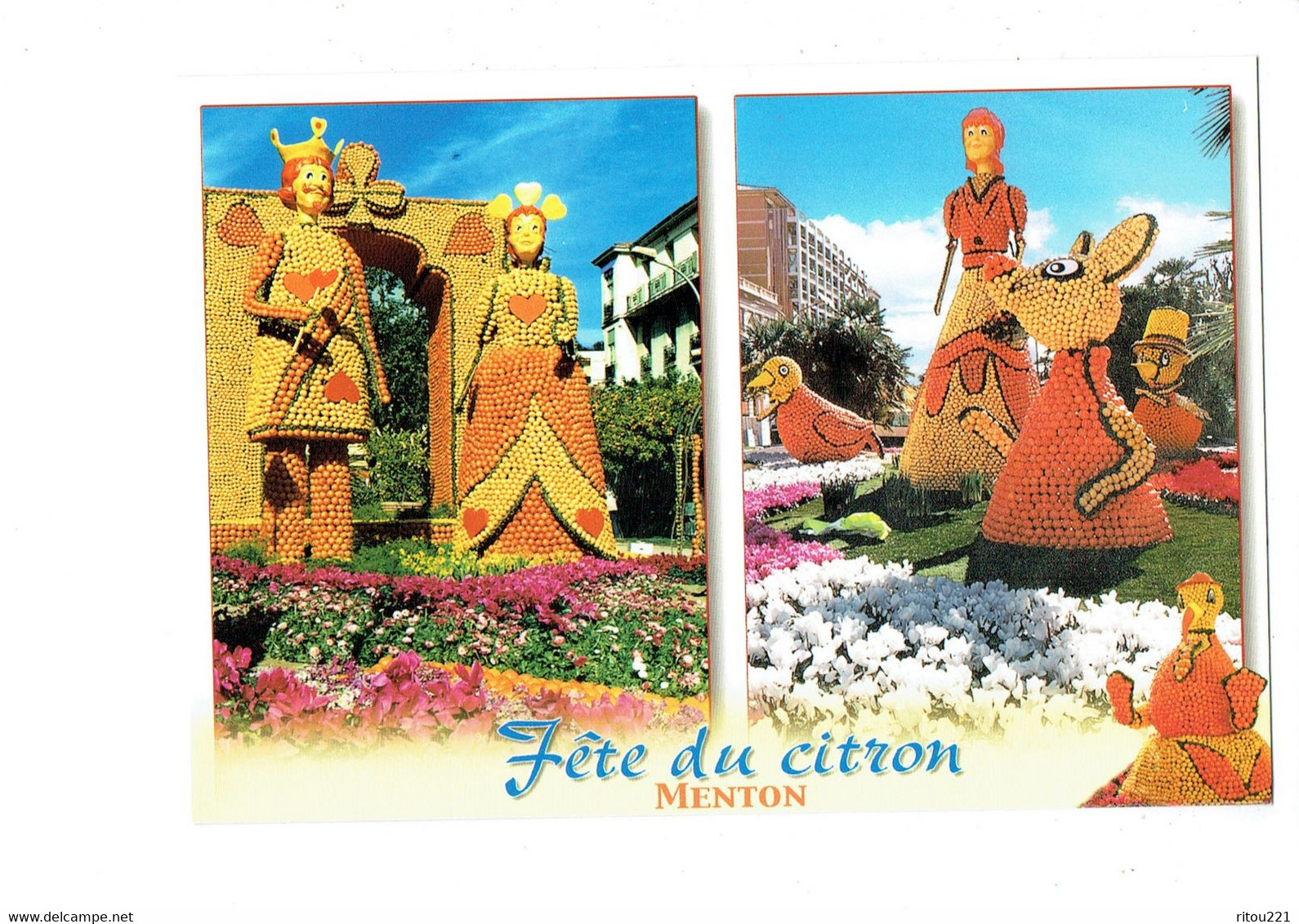 Cpm - MENTON - Fête DU CITRON - 2003 - ALICE Au Pays Des Merveilles - N°06-03 - Oiseau Souris - Carnival