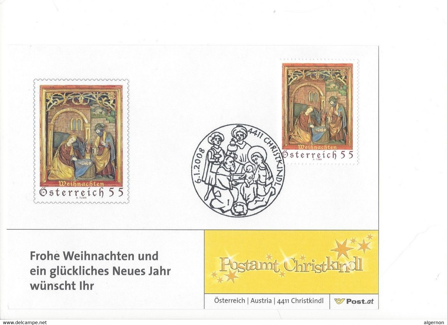 27434 - Christkindl 2008 Carte 06.01.2008 Frohe Weihnachten - Christmas