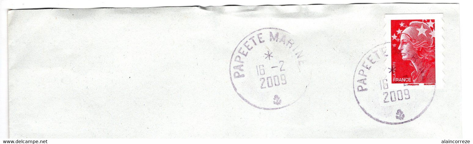 Cachet Manuel Armée Polynésie Française Tahiti PAPEETE MARINE De 2009 - Handstempel