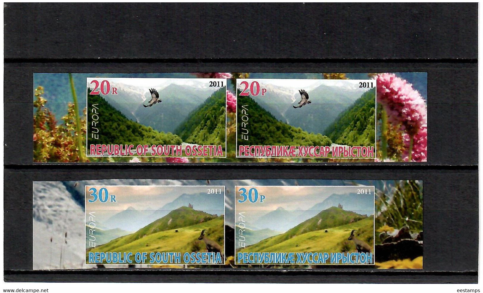South Ossetia . EUROPA CEPT 2011.Forests (Eagle, Mountains). Imperf. 4v. - 2011