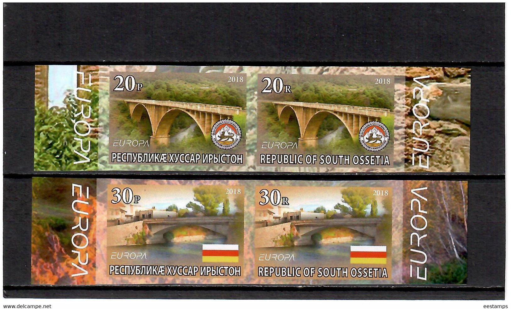 South Ossetia 2018 EUROPA Bridges( Flag, Arms). Imperf.4v:20,20,30,30 - 2018