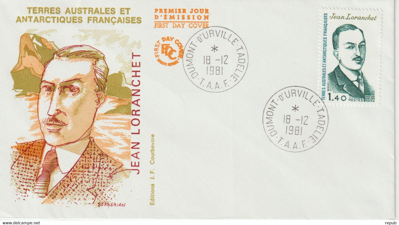 TAAF FDC 1981 Jean Loranchet 94 - FDC