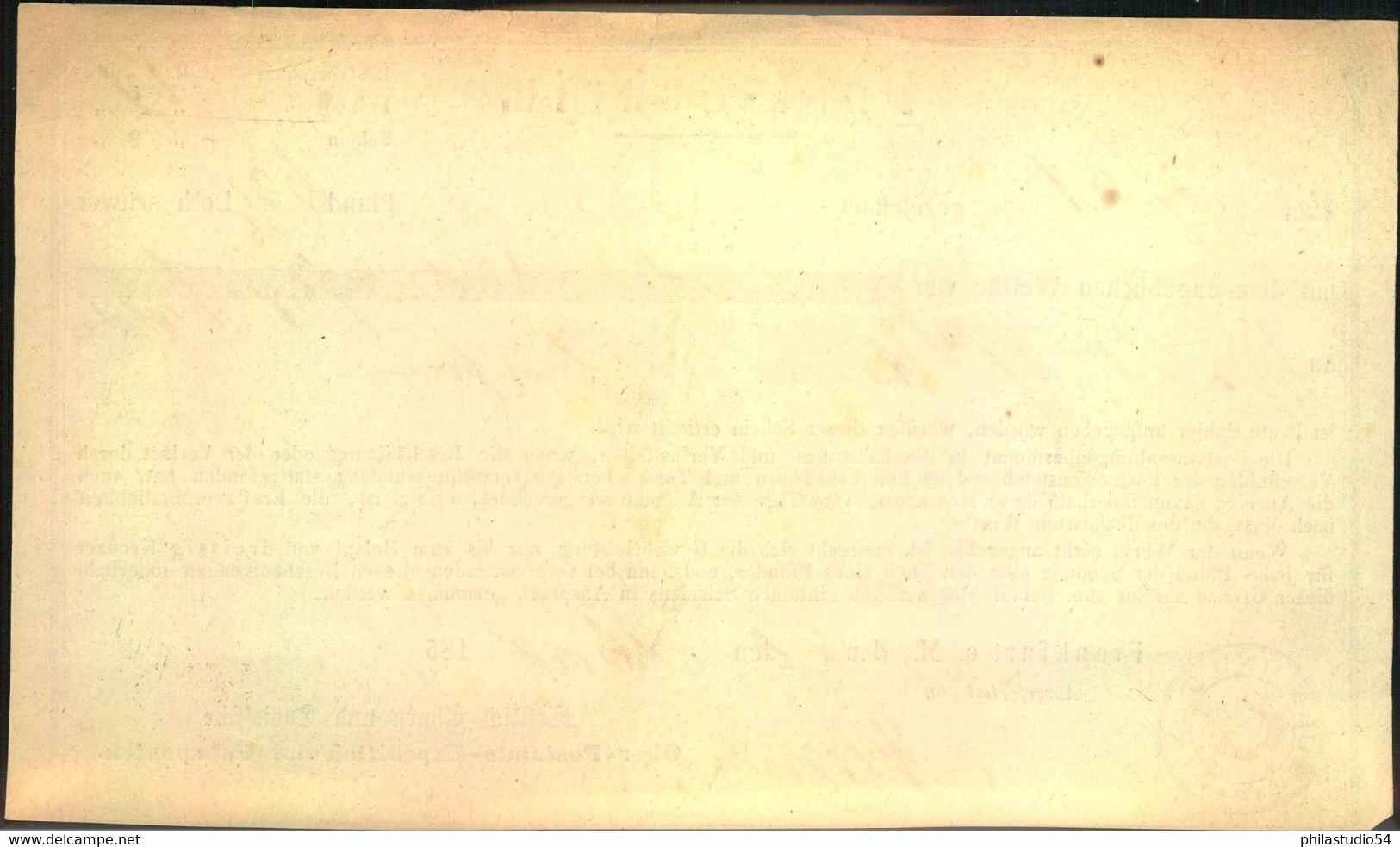 1857, Ortsdruckpostschein Aus Frankfurt A.M. - Cartas & Documentos