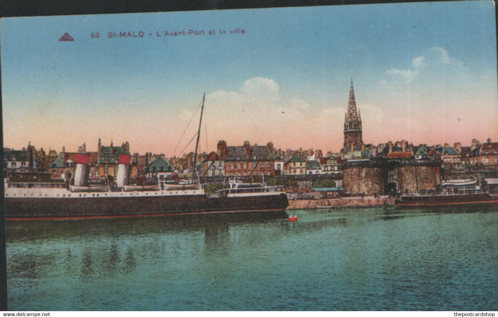 CPA FRANCE 35 ILLE ET VILAINE ST.MALO L'AVANT PORT ET LA VILLE SHIPPING HARBOUR PIER - Saint Malo