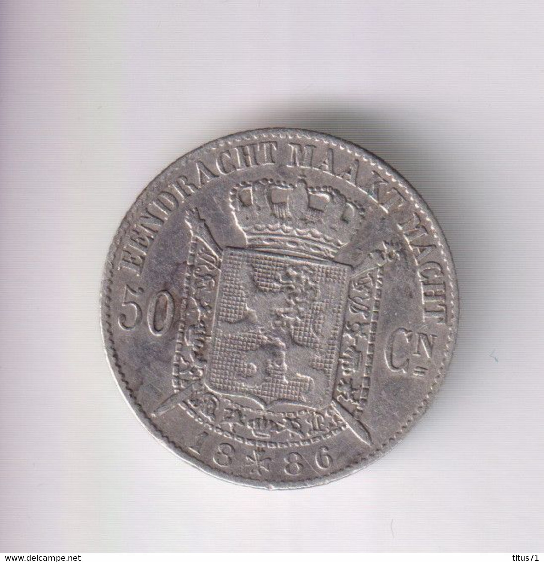 50 Centimes Belgique / Belgium 1886 TTB+ - 50 Cent