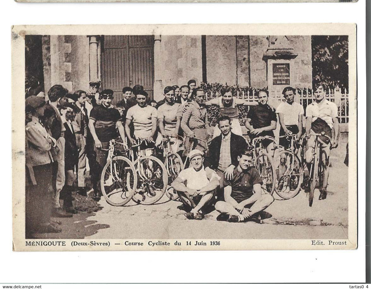 79 - MENIGOUTE - Course Cycliste Du 14 Juin 1936 Beau Plan De Groupe Avec Des Courreurs Bon Etat - Autres & Non Classés