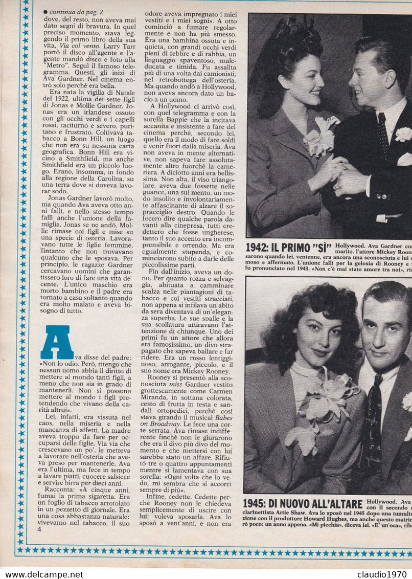 AVA GARDNER - ATTRICE - RIVISTA - GENTE IL GRANDE LIBRO DI HOLLYWOOD -  FASCICOLO - dossier