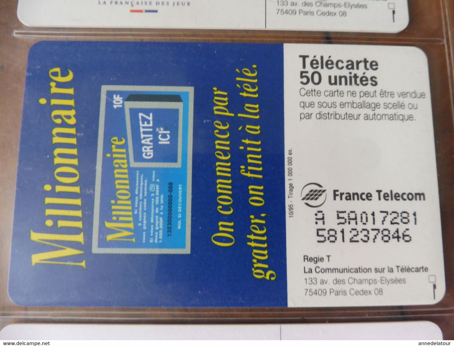 10 télécartes ( jeux à gratter )  FRANCE TELECOM --> Morpion , Banco , Solitaire , Keno , TacOtac , Millionnaire , Loto