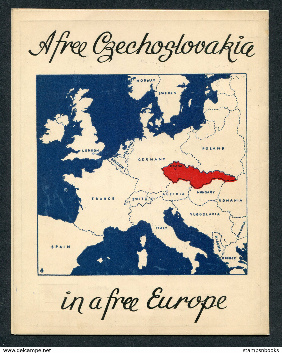 1941 GB Czechoslovak Field Post Eduard Benes Birthday Folder (Red Cancels) - Cartas & Documentos