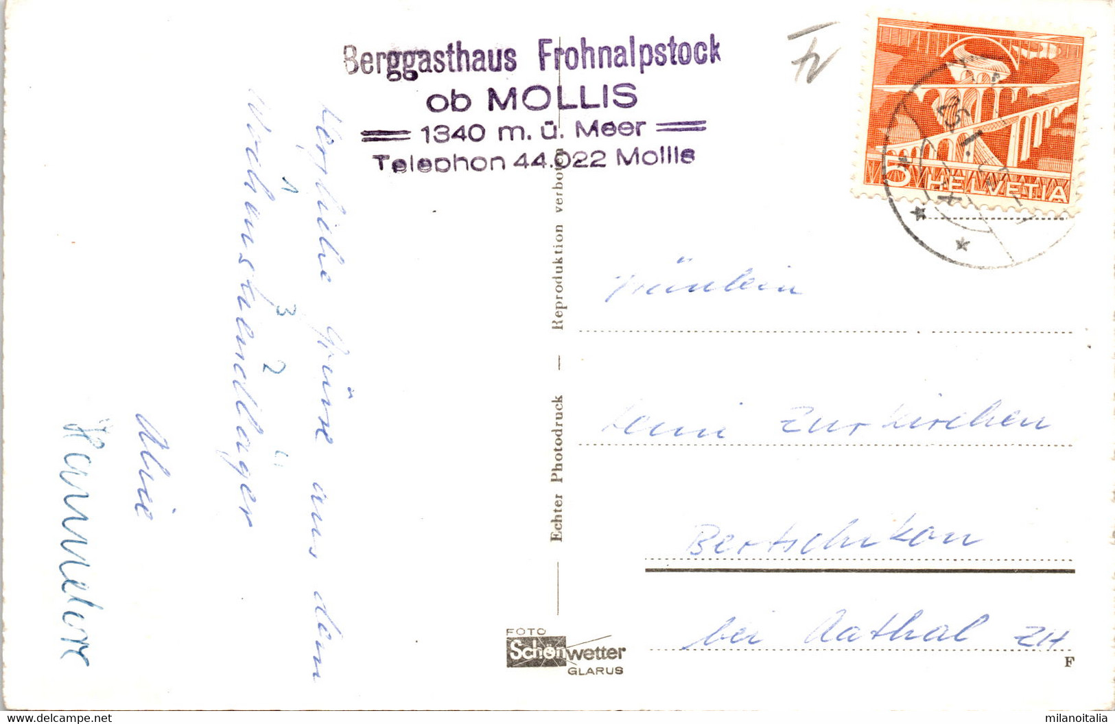 Berggasthaus Fronalpstock Ob Mollis (1762) * 25. 1. 1960 - Mollis