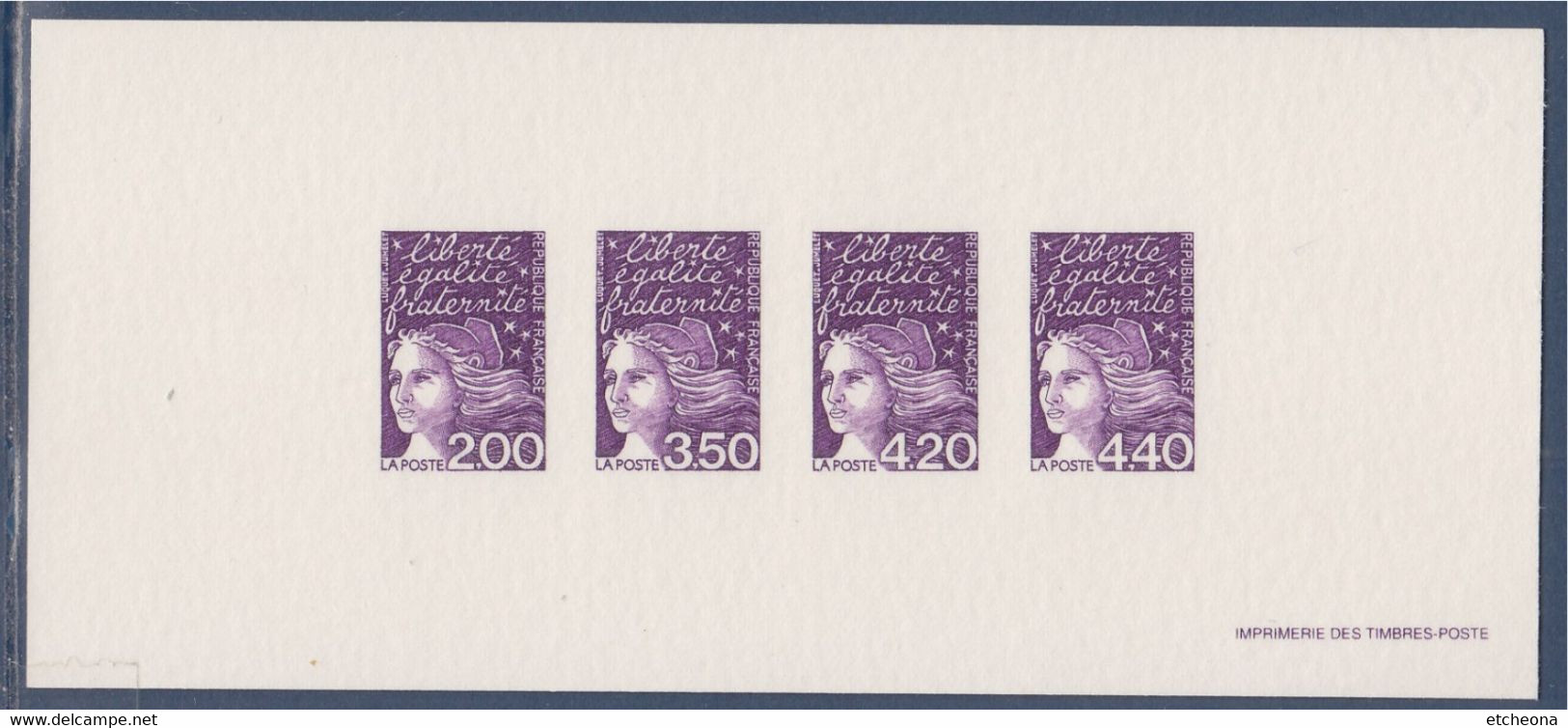 Gravure épreuve Des Timbres Poste Type N° 3090 3092 3094 3095 Marianne De Luquet Dite Du 14 Juillet - Documents Of Postal Services