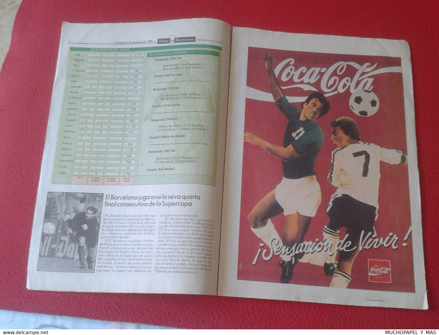 SPAIN NEWSPAPER PERIÓDICO DIARI DEL BARCELONA Nº18 5-12-1990 ANY 1 FÚTBOL DERBI JOHAN CRUYFF REAL MADRID FOOTBALL CALCIO - [2] 1981-1990