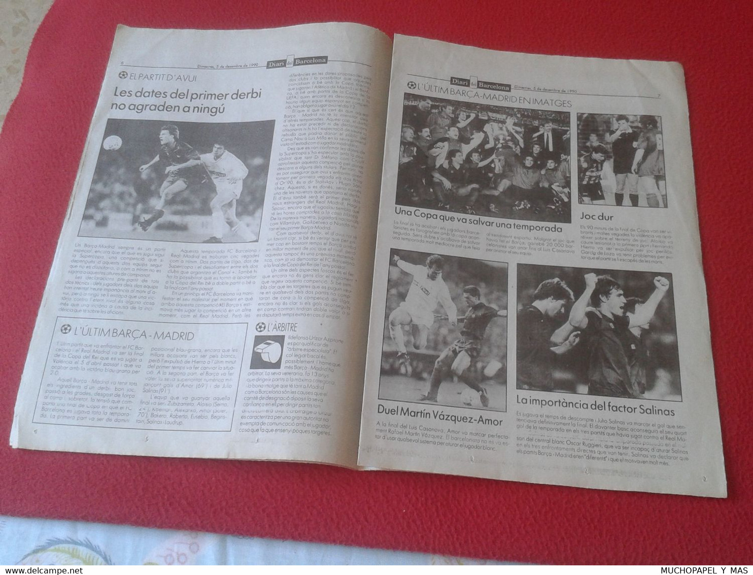 SPAIN NEWSPAPER PERIÓDICO DIARI DEL BARCELONA Nº18 5-12-1990 ANY 1 FÚTBOL DERBI JOHAN CRUYFF REAL MADRID FOOTBALL CALCIO