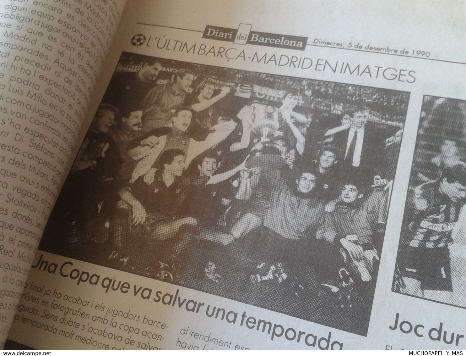 SPAIN NEWSPAPER PERIÓDICO DIARI DEL BARCELONA Nº18 5-12-1990 ANY 1 FÚTBOL DERBI JOHAN CRUYFF REAL MADRID FOOTBALL CALCIO