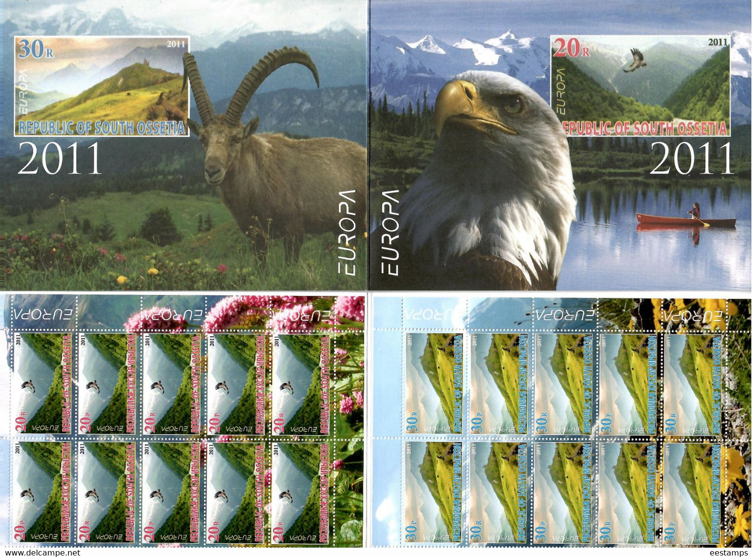 South Ossetia . EUROPA CEPT 2011.Forests (Eagle, Mountains). Booklet - 2011