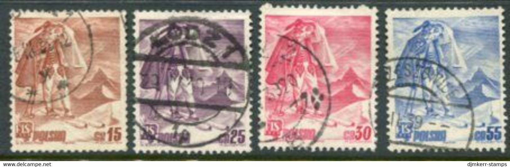 POLAND 1939  World Cup Ski Races.used.  Michel 351-54 - Oblitérés