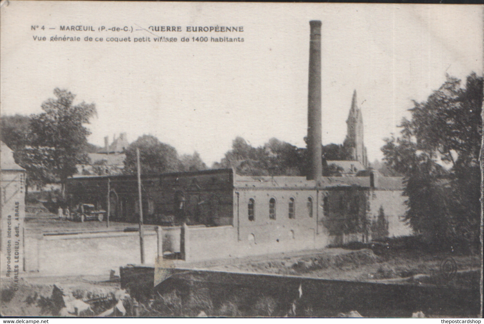 CPA FRANCE 62 MAROEUIL- No.4  MAROEUIL-guerre 1914/1916-vue Générale De Ce Coquet Village De 1400 Habitants - Autres & Non Classés