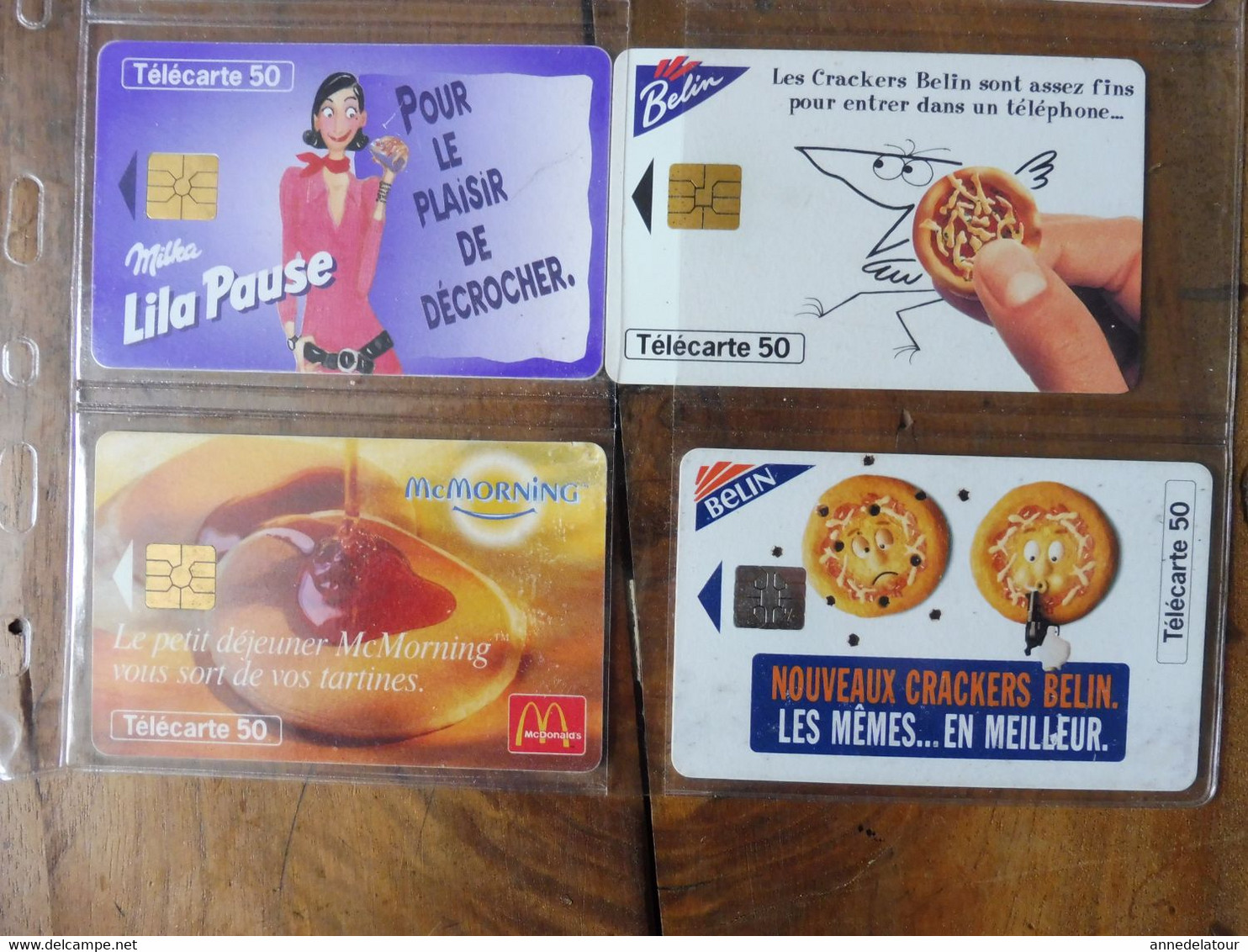 8 Télécartes   (  McMORNING, WINNER TACO, Cracker Belin, Milka Lila Pause, Nouveau Cracker Belin  )  FRANCE TELECOM - Levensmiddelen