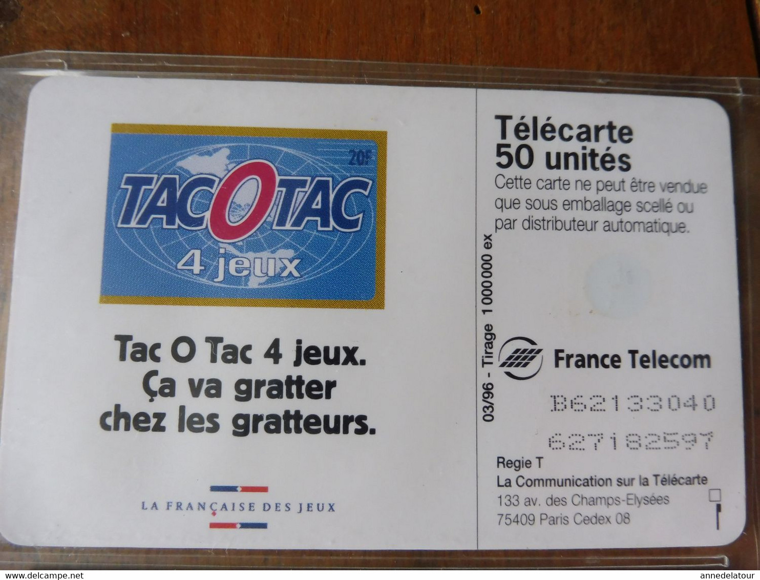 10 télécartes (jeux à gratter) FRANCE TELECOM  -> 100 millions, Morpion, Keno, Banco, Loto sportif, TacOtac, Super Loto