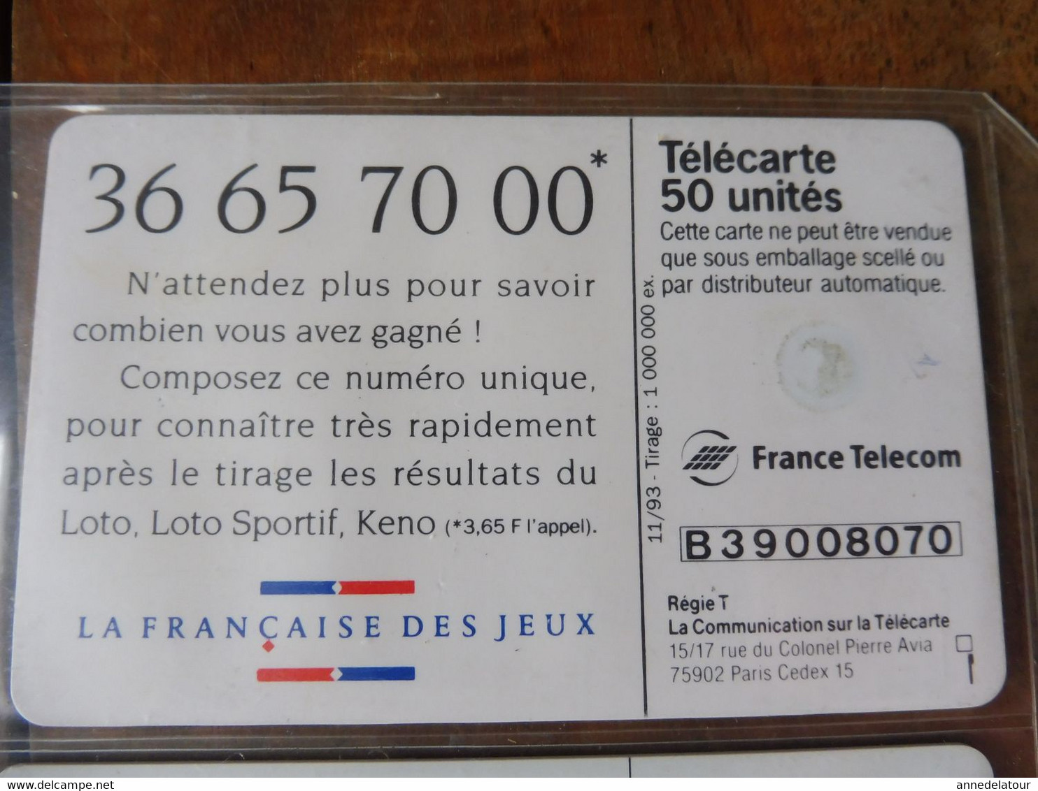 10 télécartes (jeux à gratter) FRANCE TELECOM  -> 100 millions, Morpion, Keno, Banco, Loto sportif, TacOtac, Super Loto