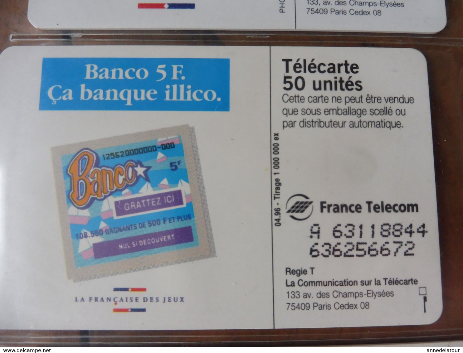 10 télécartes (jeux à gratter) FRANCE TELECOM  -> 100 millions, Morpion, Keno, Banco, Loto sportif, TacOtac, Super Loto