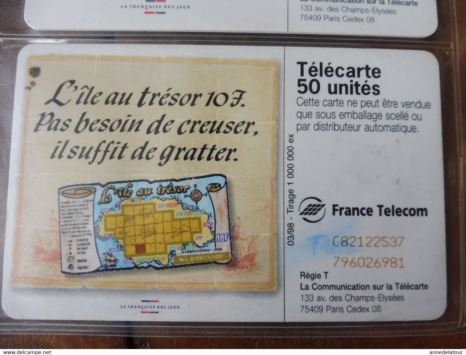 10 télécartes (jeux à gratter) FRANCE TELECOM  -> 100 millions, Morpion, Keno, Banco, Loto sportif, TacOtac, Super Loto