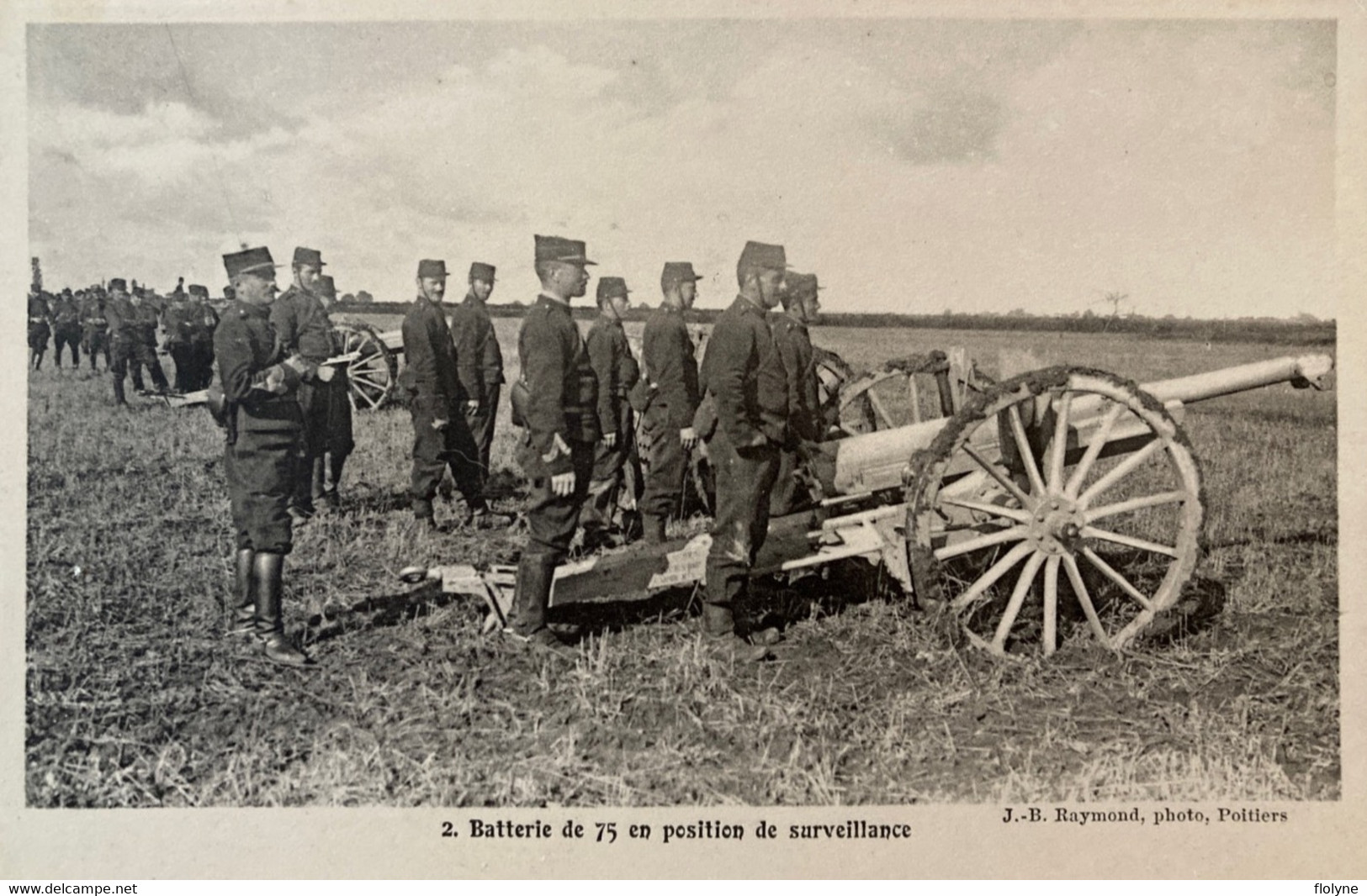 Militaria - Batterie De 75 En Position De Surveillance - Guerre Armement Canon Arme War Ww1 - Material