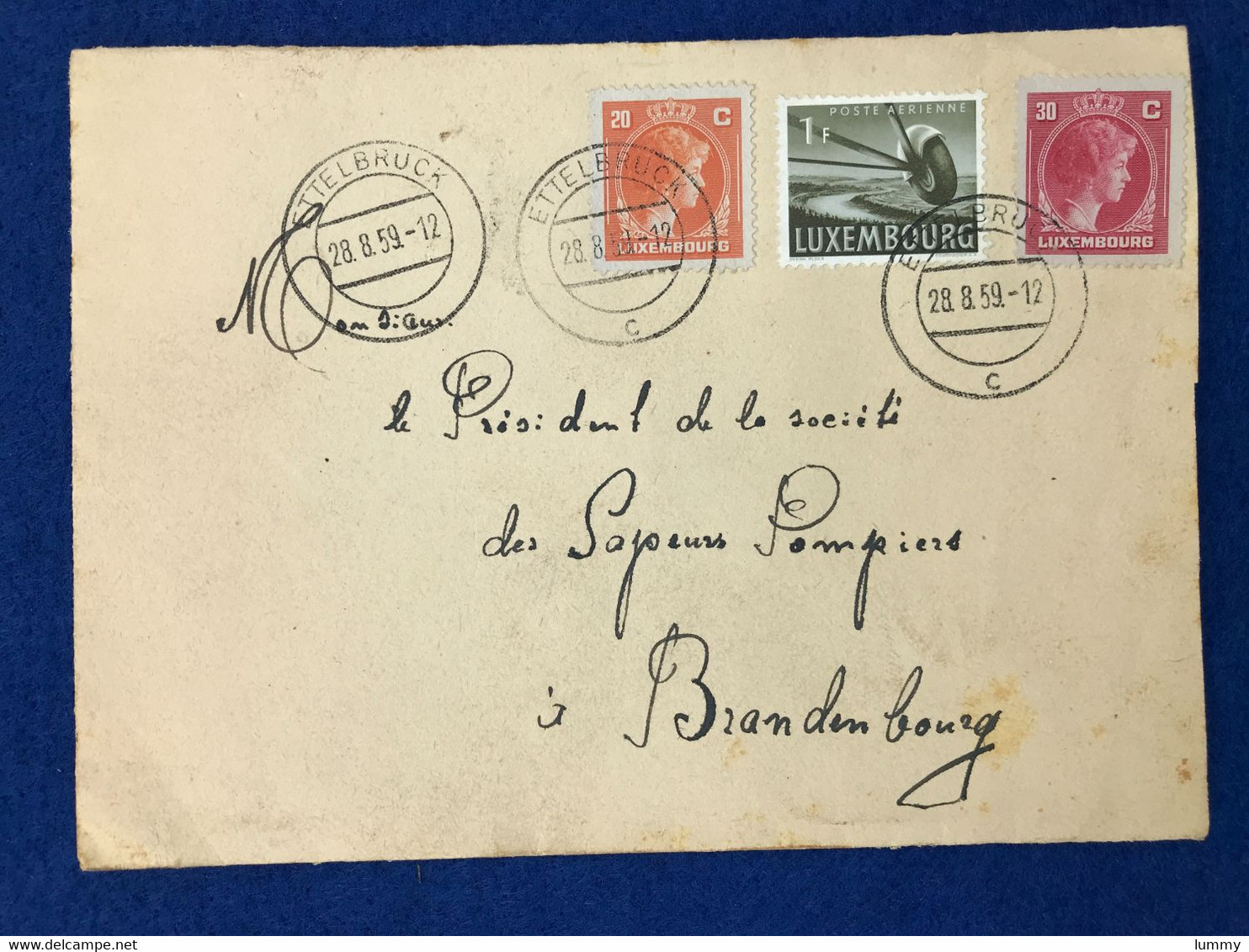 Luxembourg - Enveloppe - Cercle Philatélique Ettelbruck - 28.08.59 - Lettres & Documents