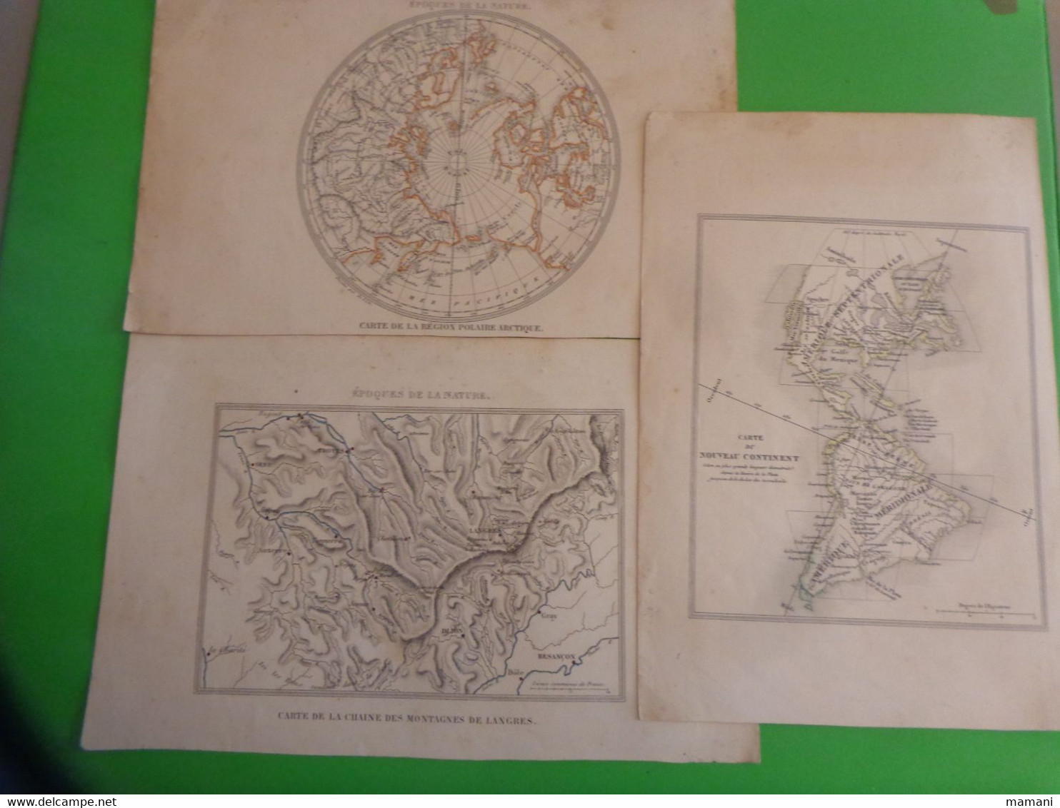 Carte De La Region Polaire-carte Du Nouveau Continent - Chaine De La Montagne De Langres Etc... - Welt