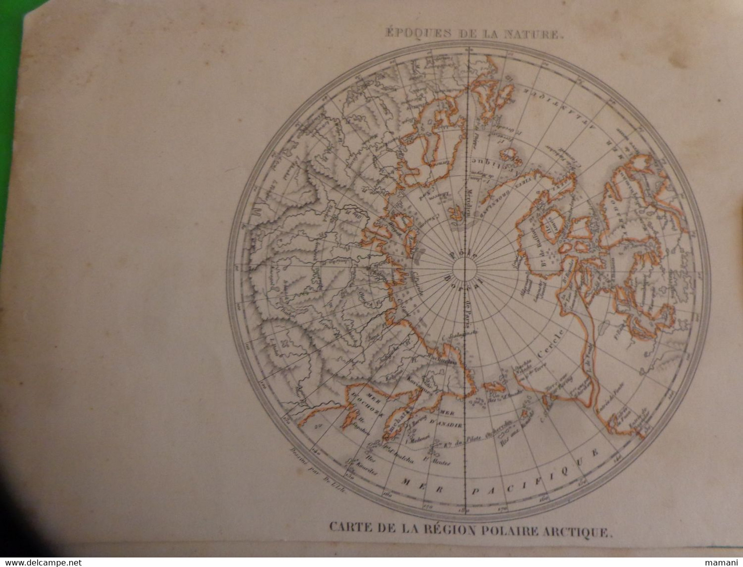 Carte De La Region Polaire-carte Du Nouveau Continent - Chaine De La Montagne De Langres Etc... - Welt