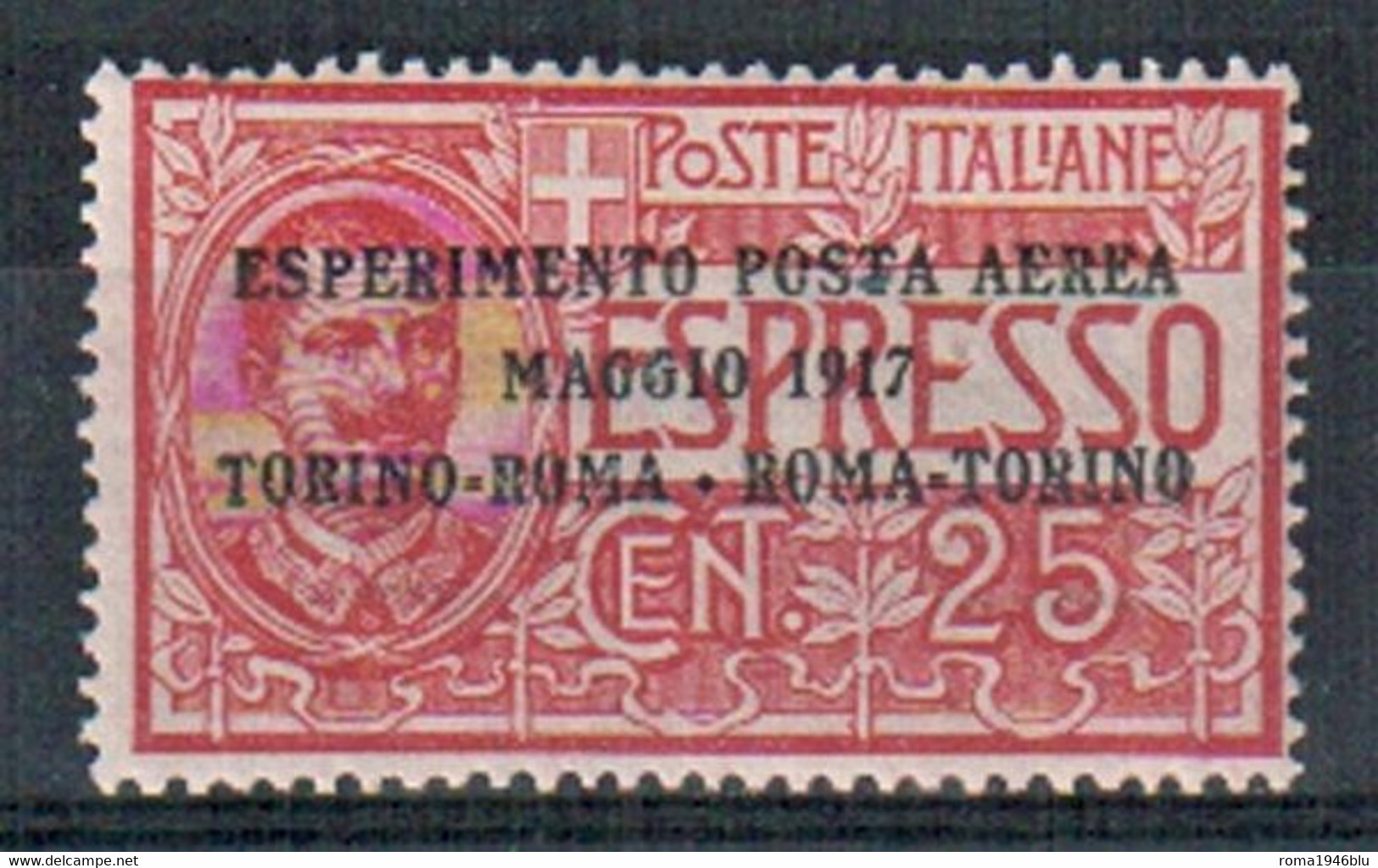 REGNO 1917 POSTA AEREA ESPRESSO N. 1 SOPRASTAMPATO ** MNH - Posta Aerea