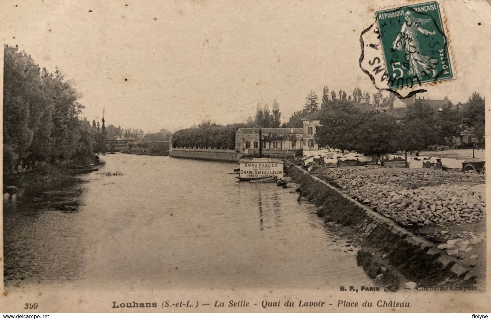 Louhans - La Seille - Le Quai Du Lavoir - La Place Du Château - Bains Publics Grand Bateau Lavoir - Louhans