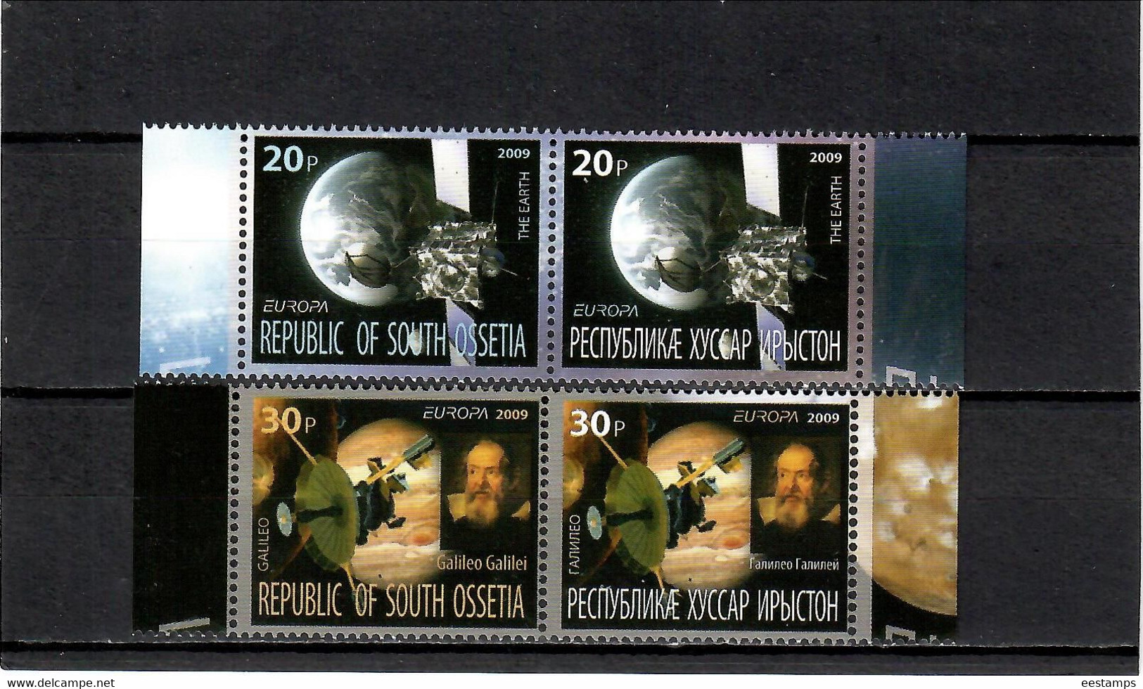 South Ossetia . EUROPA CEPT 2009. Astronomy (The Earth,Galileo Galile ). 4v. - 2009