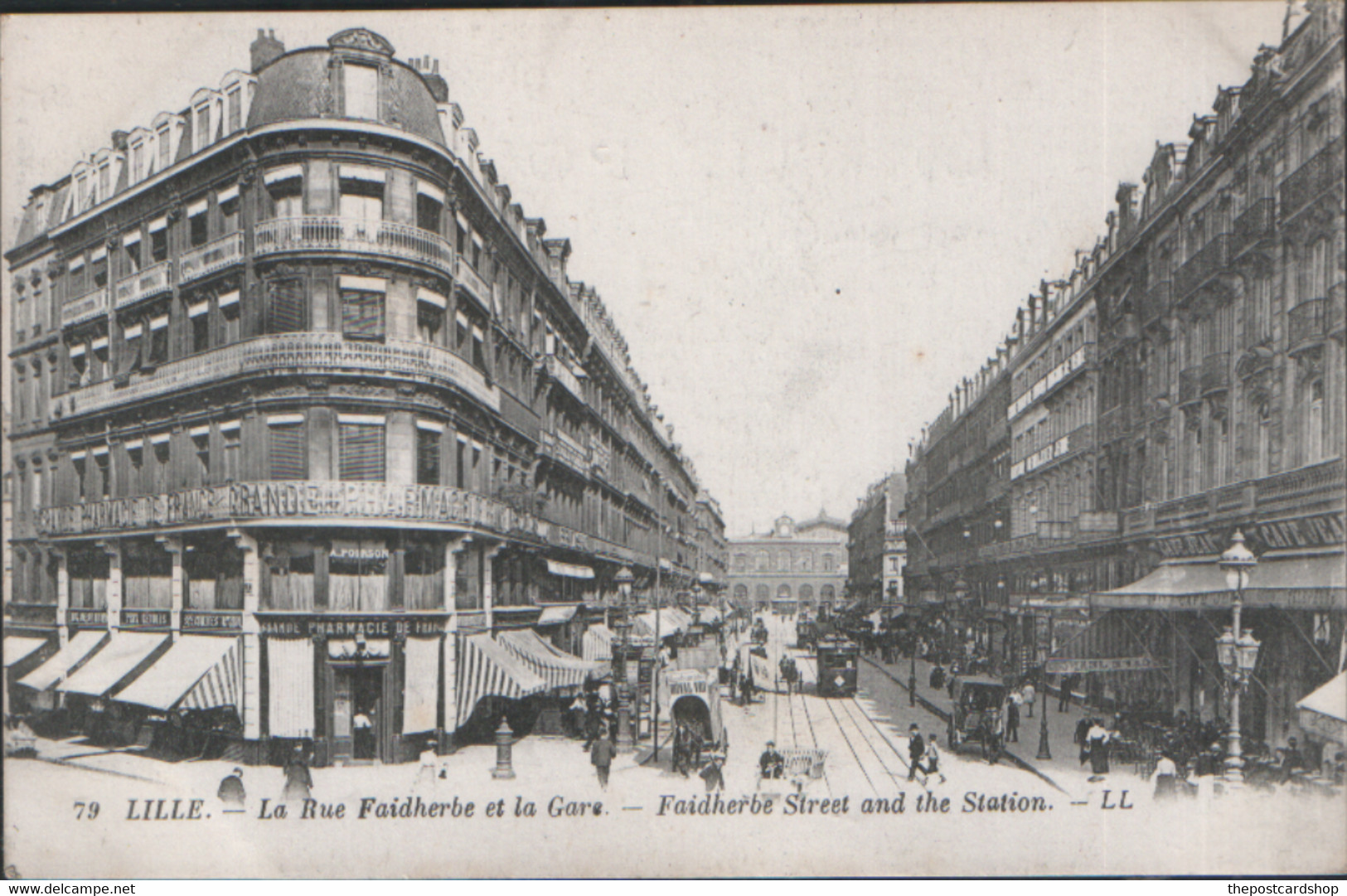 CPA FRANCE NORD 59 LILLE - No.79 LA RUE FAIDHERBE ET LA GARE RAILWAY STATION LL LOUIS LEVY - Lille