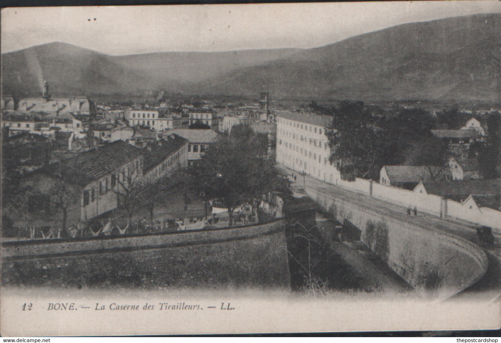 CPA ALGER ALGIERS ALGERIA  BONE No.12 LA CASERNE DES TIRAILLEURS LL LOUIS LEVY MILITARY BARRACKS - Annaba (Bône)