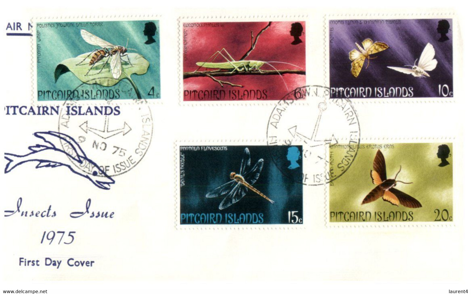 (11 20) Pitcairn Island - FDC  1975 (2 Covers) Butterlfy & Insects - Pitcairninsel