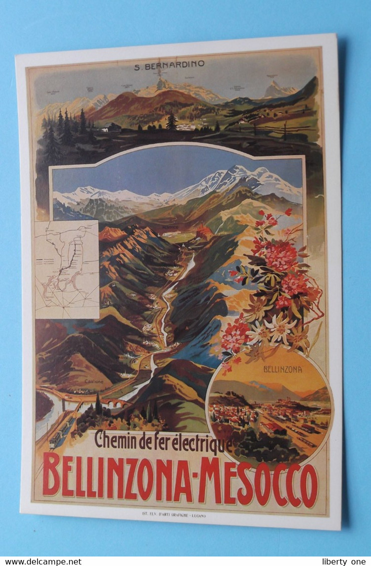 BELLINZONA - MESOCCO Chemin De Fer > Nr. 1284 ( Biregg Verlag > Repro D'un Affiche 1900 ) Anno 19?? ( Voir Photo ) ! - Mesocco