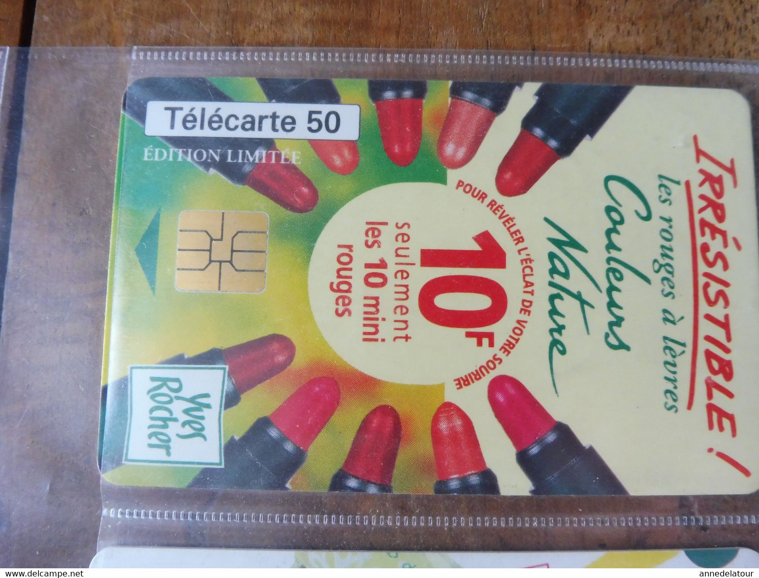 10 télécartes (parfums ,beauté) FRANCE TELECOM  -> Belle rousse, Rouge à lèvres, Naf Naf, Animatic, Yves Rocher, Epicéa