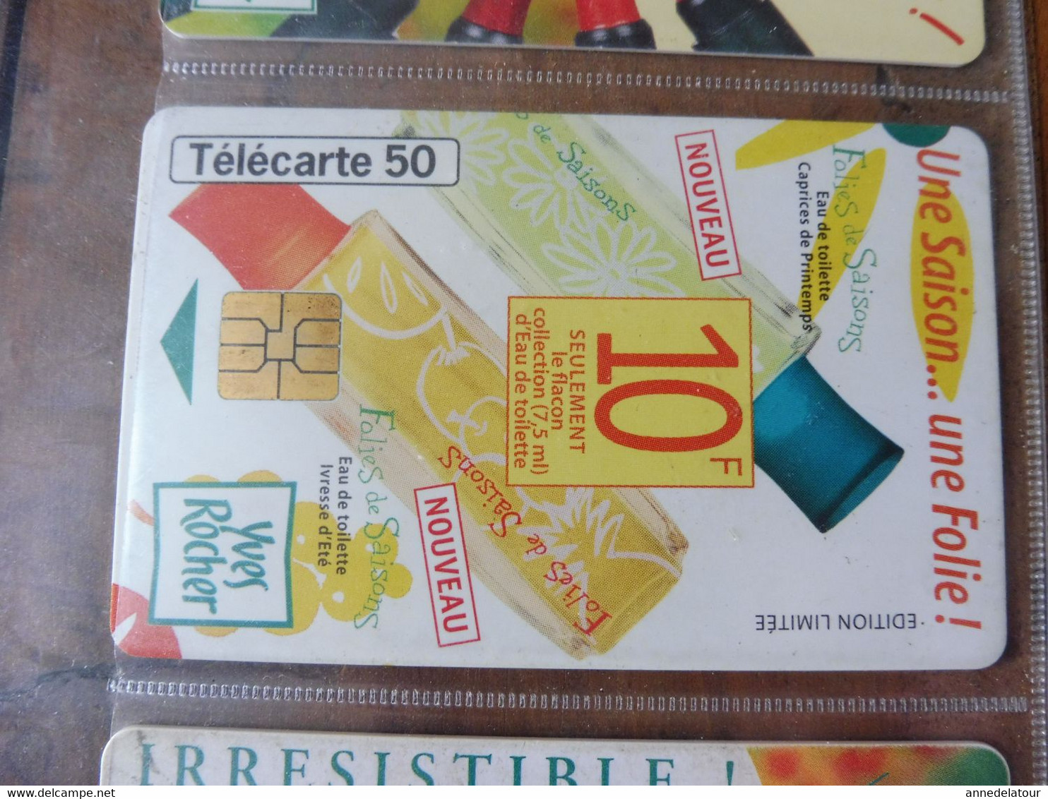 10 télécartes (parfums ,beauté) FRANCE TELECOM  -> Belle rousse, Rouge à lèvres, Naf Naf, Animatic, Yves Rocher, Epicéa