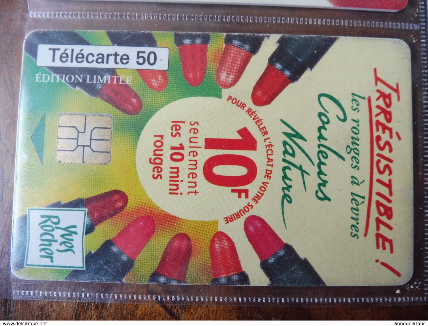 10 télécartes (parfums ,beauté) FRANCE TELECOM  -> Belle rousse, Rouge à lèvres, Naf Naf, Animatic, Yves Rocher, Epicéa