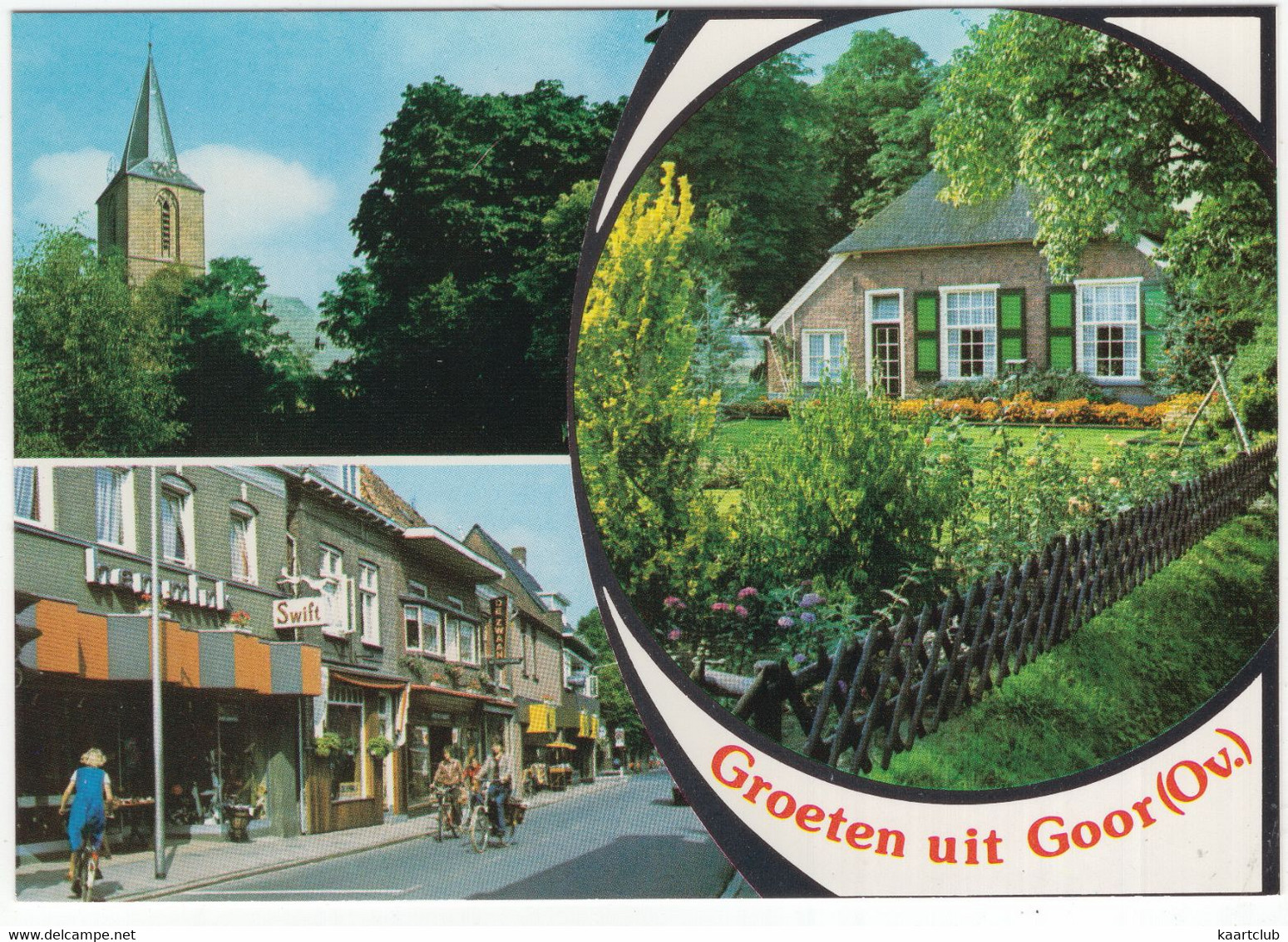 Groeten Uit Goor (Ov.) - Winkelstraat 'Hemmink', 'De Zwaan', Kerk, Boerderij  - (Holland) - Goor