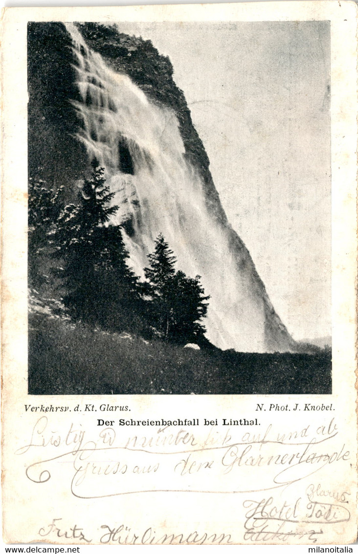 Der Schreienbachfall Bei Linthal * 27. 6. 1899 - Linthal