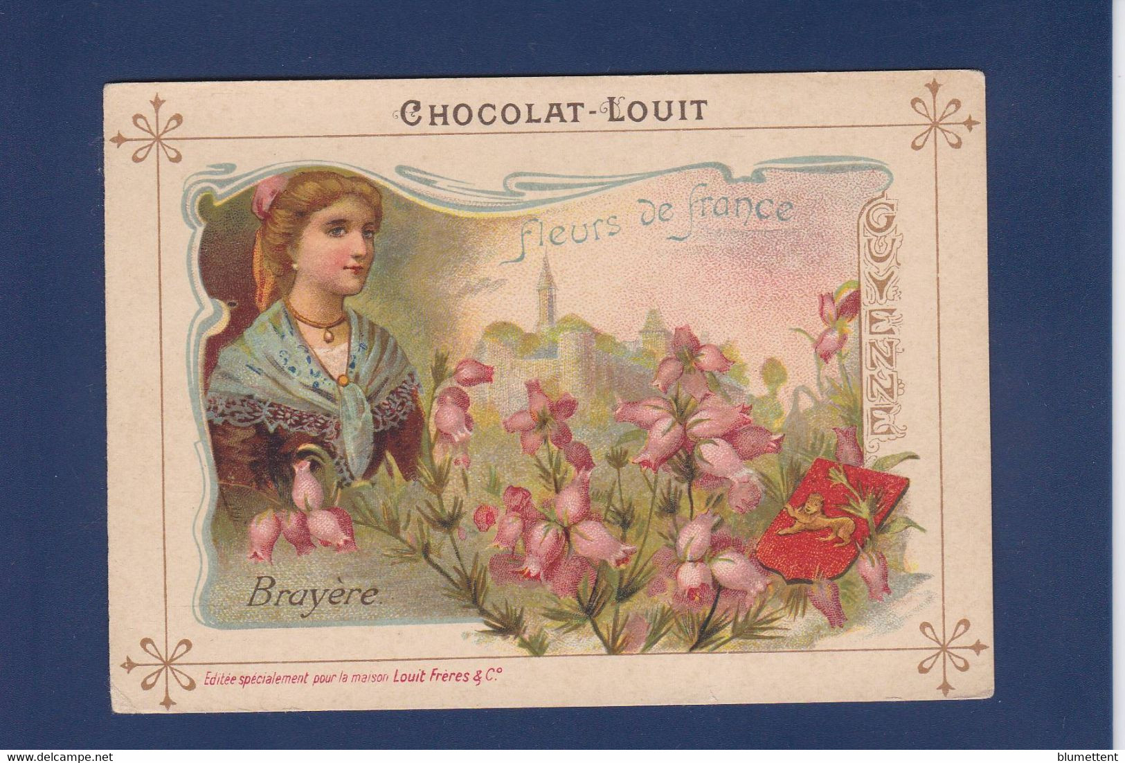 Chromos > Chocolat > Louit Fleurs De France Provinces Texte Explicatif Au Dos + Publicité Guyenne - Louit