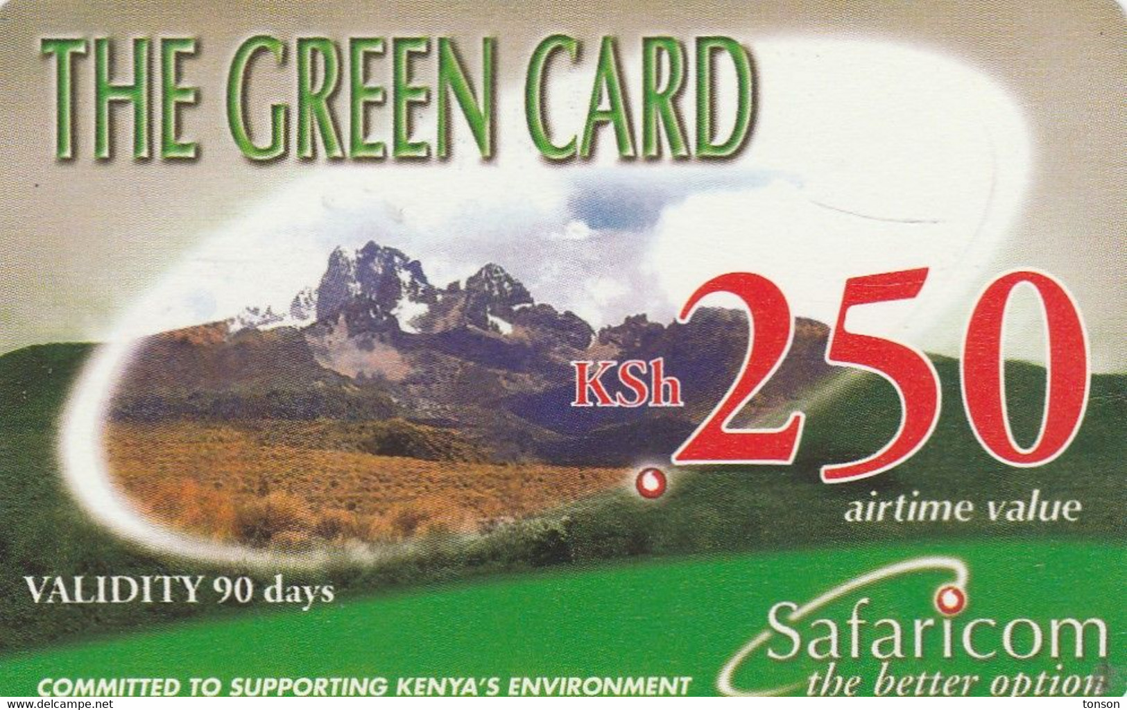 Kenya, KE-GRE-REF-0004?, KSh 250, The Green Card (Validity 90 Days), Expiry 2008/08/06, 2 Scans. - Kenya