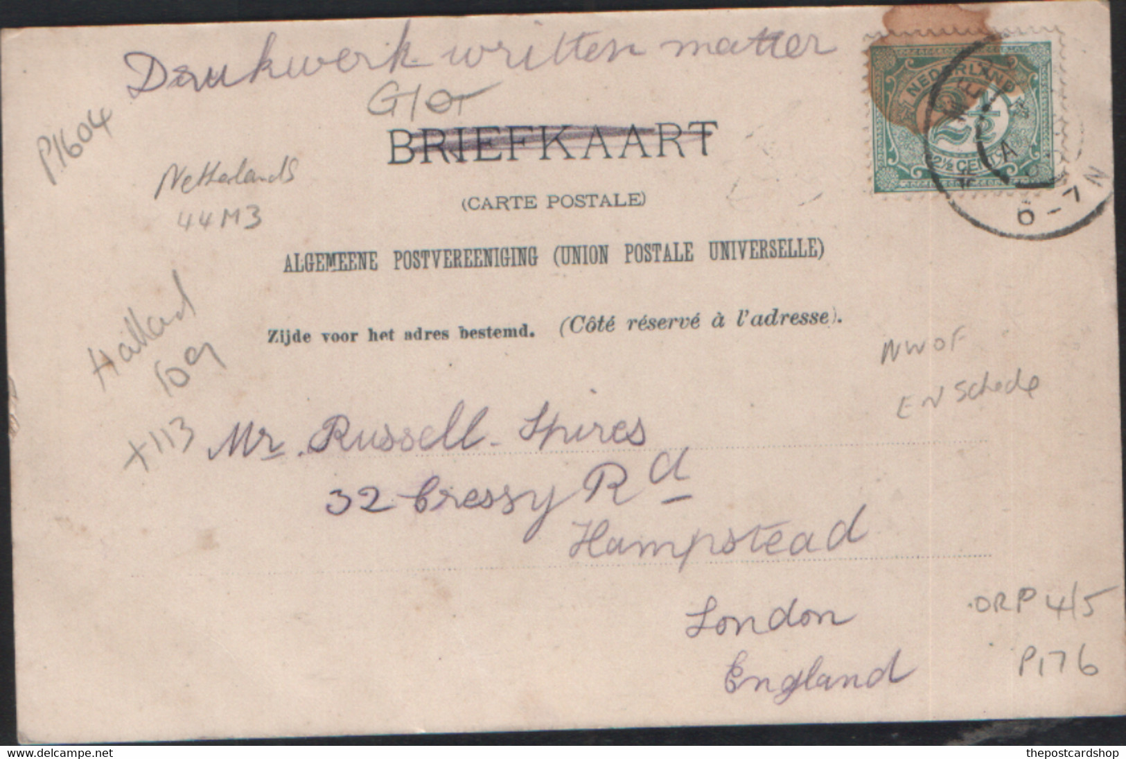 NETHERLANDS HOLLAND DRENTE MEPPEL RAILWAY STATION EARLY UNDIVIDED BACK POSTALLY USED - Meppel