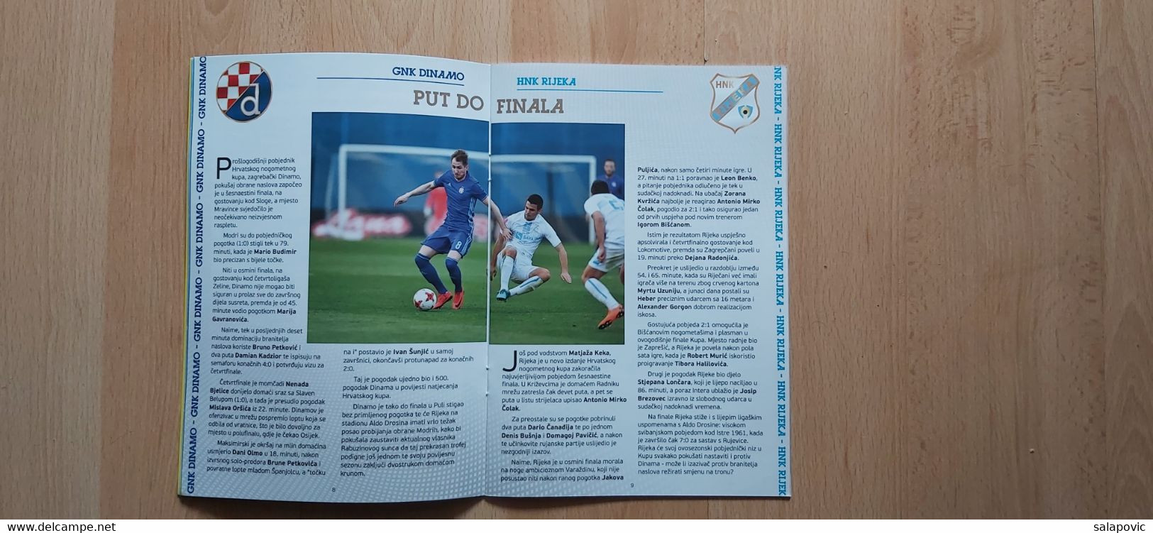 GNK DINAMO - NK RIJEKA, FINALE KUPA 22. 5. 2019 FOOTBALL CROATIA FOOTBALL MATCH PROGRAM - Livres