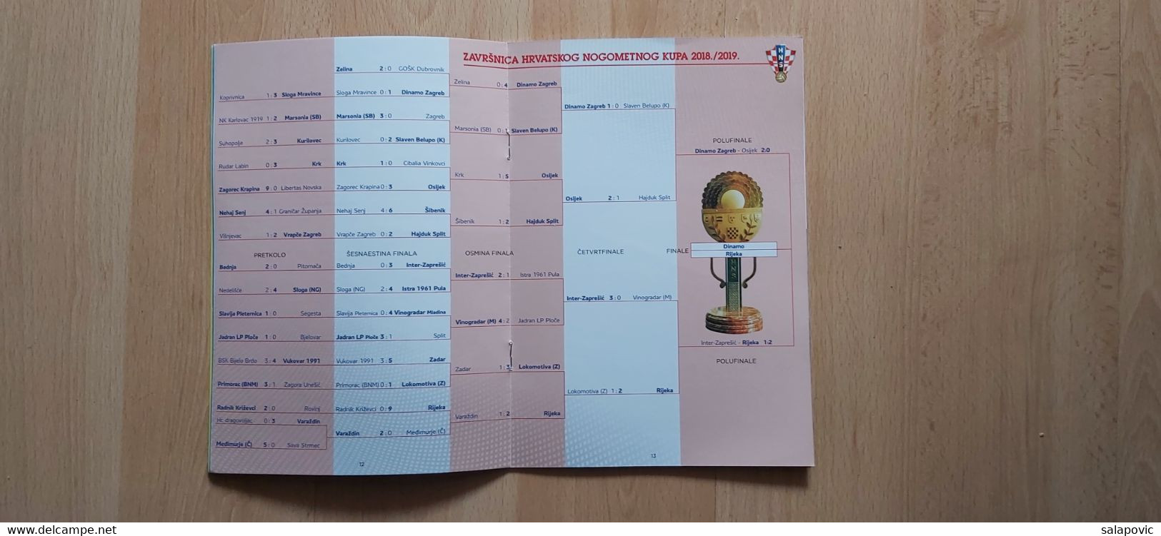 GNK DINAMO - NK RIJEKA, FINALE KUPA 22. 5. 2019 FOOTBALL CROATIA FOOTBALL MATCH PROGRAM - Livres