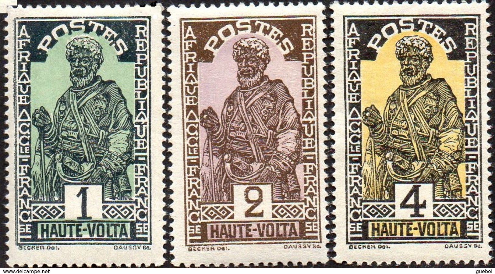 Haute Volta - N° 43 - 44 Et 45  * Chef - 1 - 2 Et 4 Centimes - Used Stamps