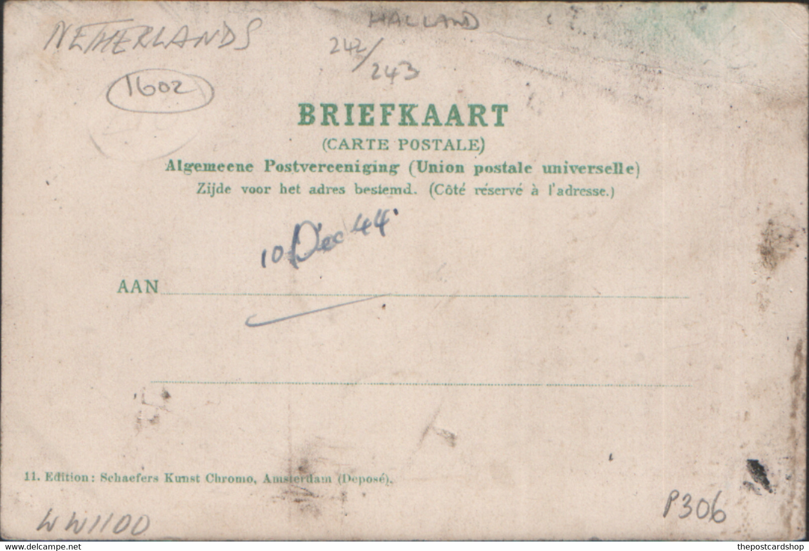 Noord-Holland Beverwijk BREESTRAAT NETHERLANDS HOLLAND EARLY UNDIVIDED BACK BRIEFKAART - Beverwijk