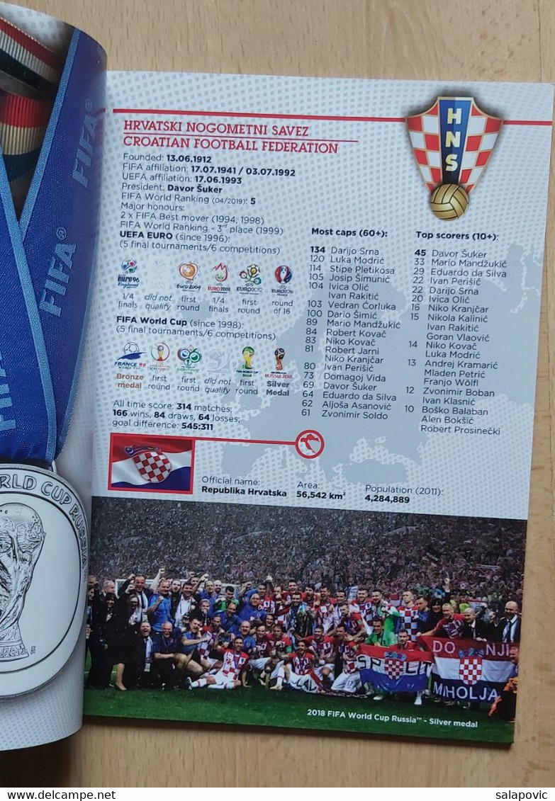 CROATIA Vs WALES, EUROPEAN QUALIFICATIONS FOR UEFA EURO 2020,    8. 6. 2019 FOOTBALL CROATIA FOOTBALL MATCH PROGRAM - Livres